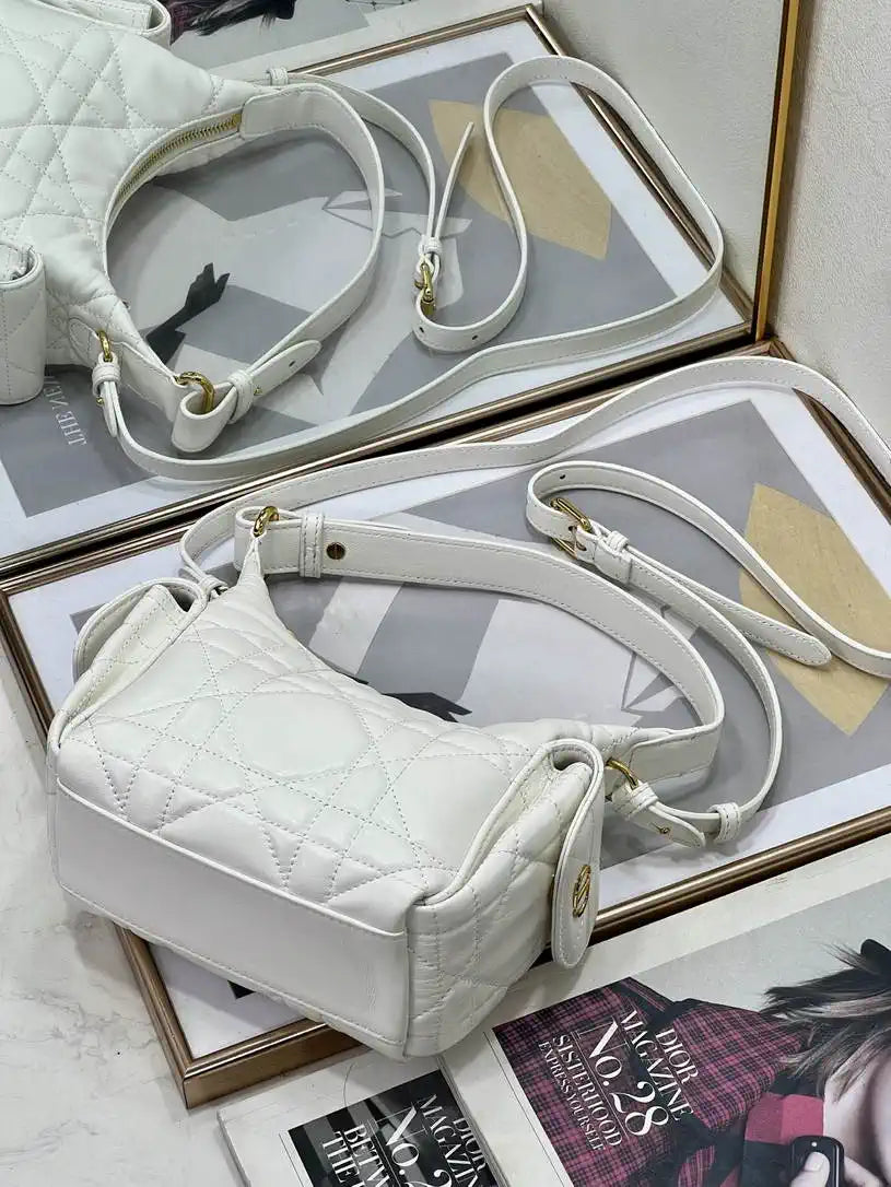 Dior S4312 D-Dream Mini Bag White Macrocannage Lambskin