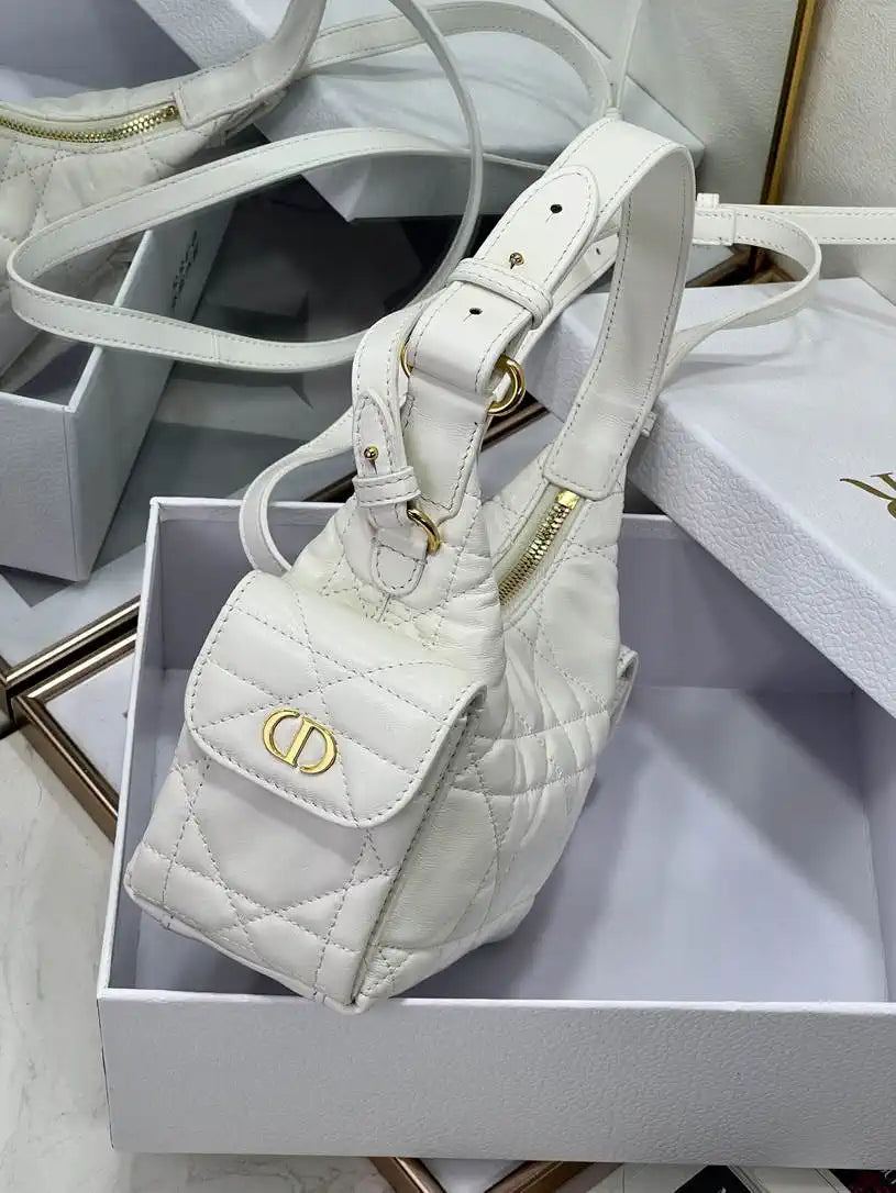 Dior S4312 D-Dream Mini Bag White Macrocannage Lambskin