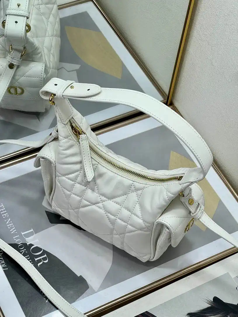 Dior S4312 D-Dream Mini Bag White Macrocannage Lambskin