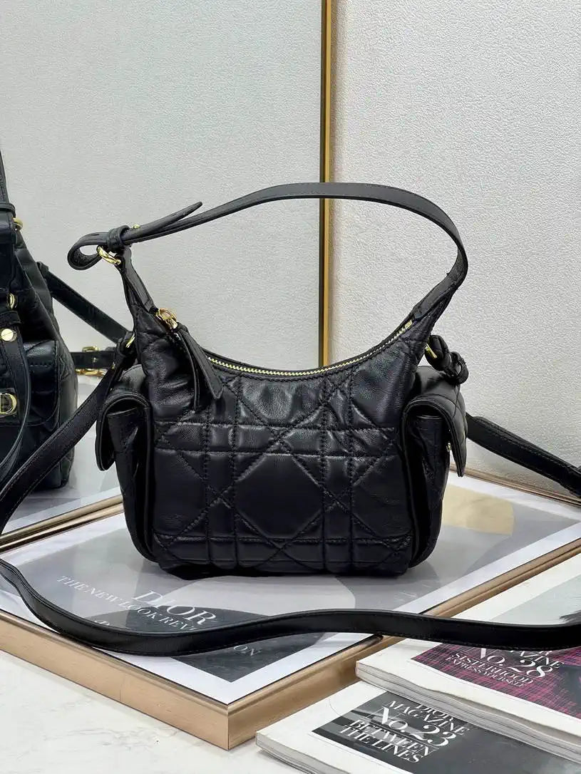 Dior S4312 D-Dream Mini Bag Black Macrocannage Lambskin
