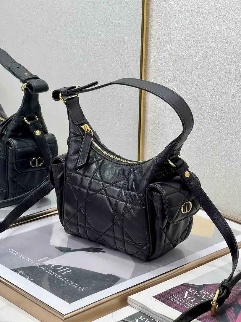 Dior S4312 D-Dream Mini Bag Black Macrocannage Lambskin
