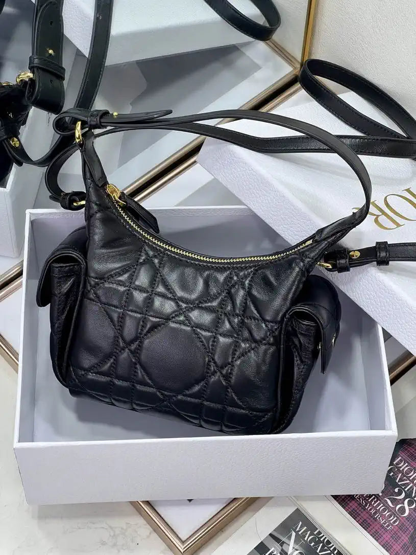 Dior S4312 D-Dream Mini Bag Black Macrocannage Lambskin