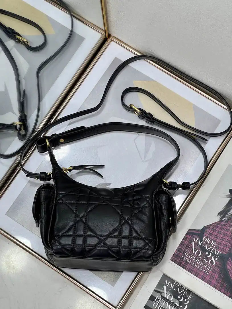Dior S4312 D-Dream Mini Bag Black Macrocannage Lambskin
