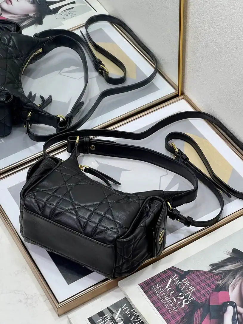 Dior S4312 D-Dream Mini Bag Black Macrocannage Lambskin