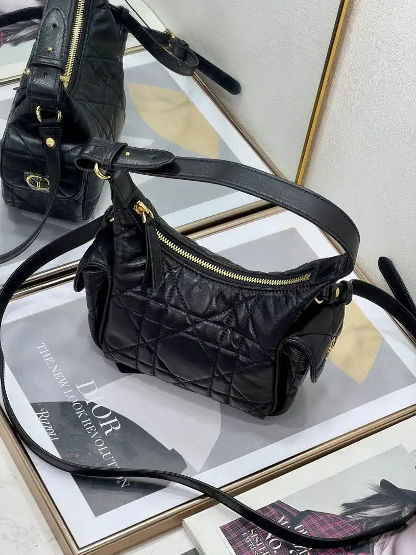Dior S4312 D-Dream Mini Bag Black Macrocannage Lambskin