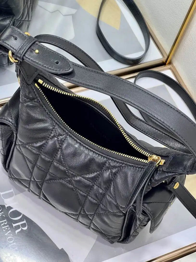 Dior S4312 D-Dream Mini Bag Black Macrocannage Lambskin