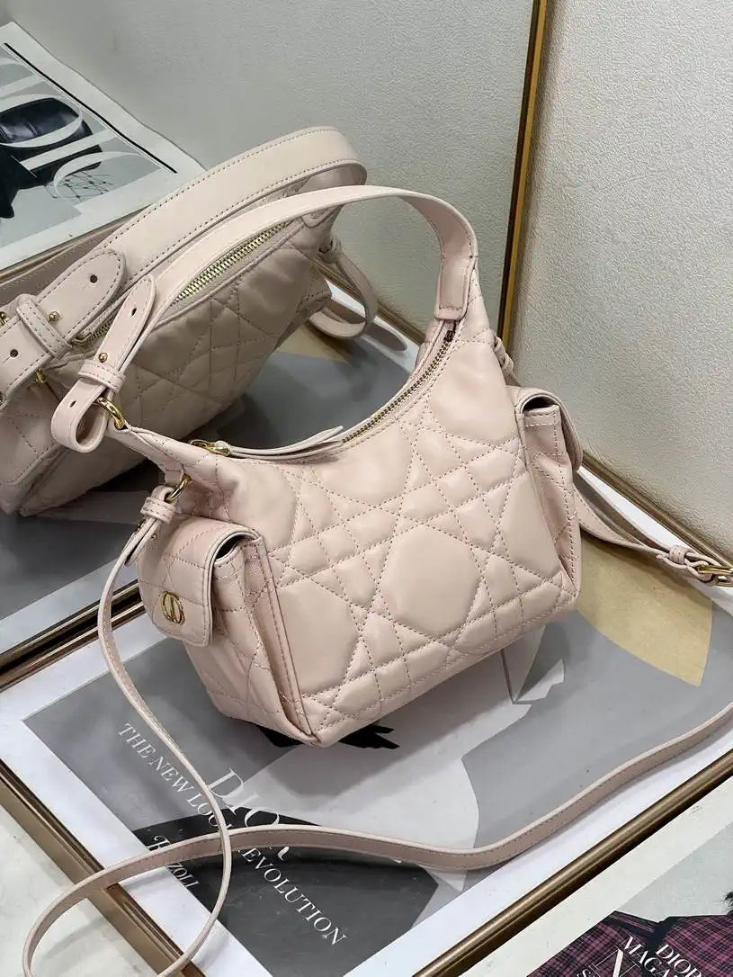 Dior S4312 D-Dream Mini Bag Pink Macrocannage Lambskin