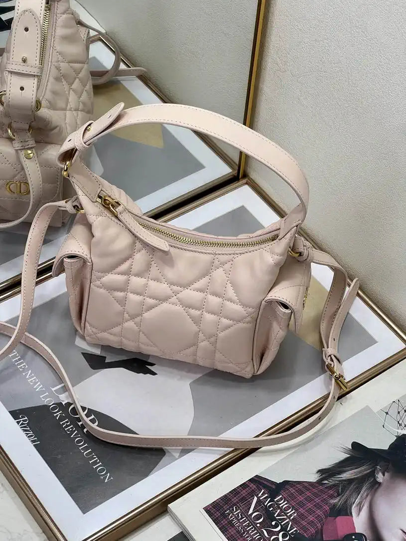 Dior S4312 D-Dream Mini Bag Pink Macrocannage Lambskin