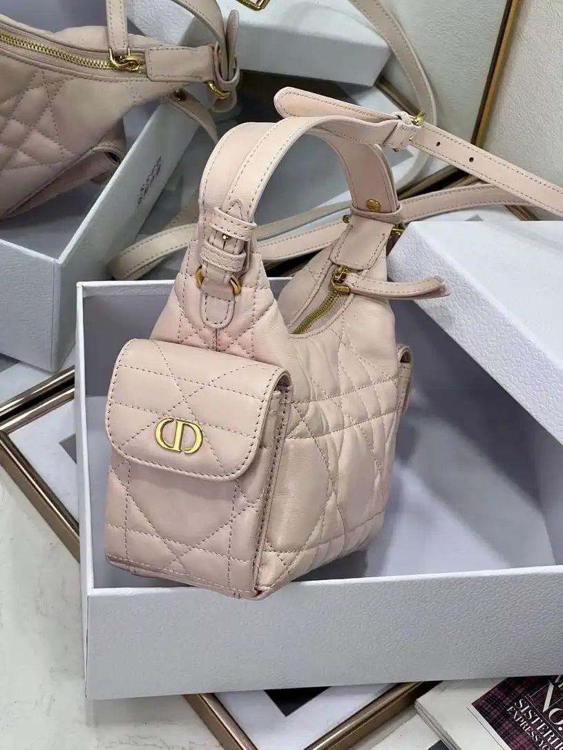 Dior S4312 D-Dream Mini Bag Pink Macrocannage Lambskin