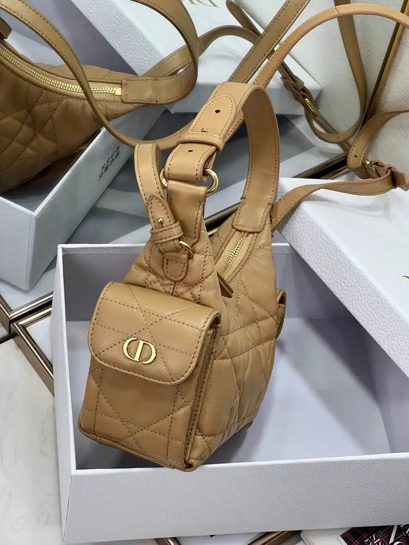 Dior S4312 D-Dream Mini Bag Caramel Macrocannage Lambskin