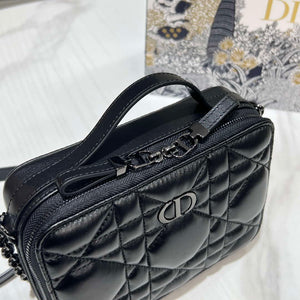 Dior S5140 Caro Box Bag Black Quilted Macrocannage Calfskin - Default Title - View 7