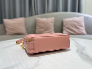 Dior S5140 Caro Box Bag Pink Quilted Macrocannage Calfskin - Default Title - View 3