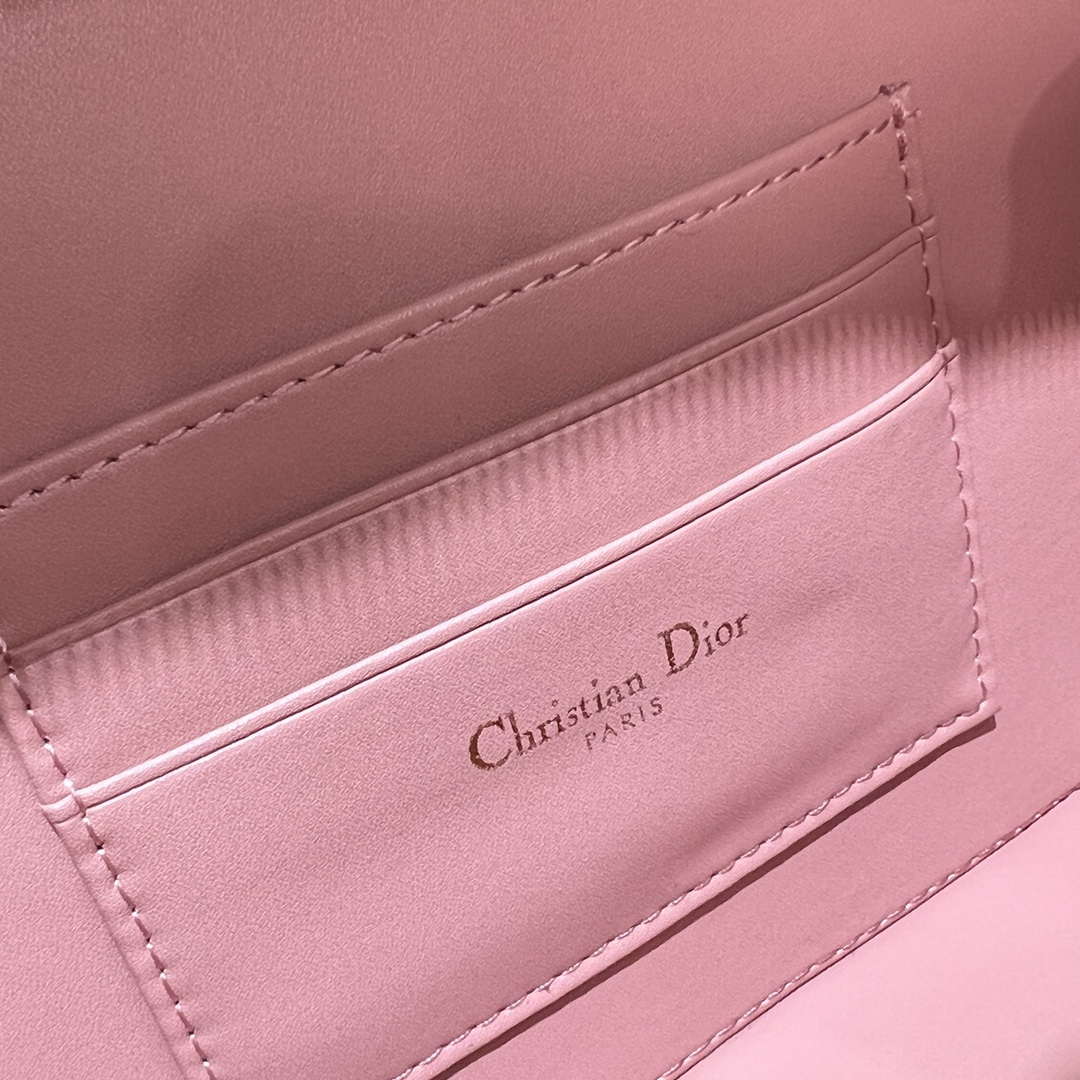Dior S5140 Caro Box Bag Pink Quilted Macrocannage Calfskin - Default Title - View 9