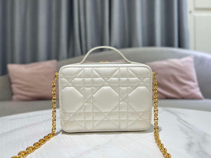 Dior S5140 Caro Box Bag White Quilted Macrocannage Calfskin - Default Title - View 2