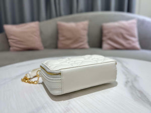 Dior S5140 Caro Box Bag White Quilted Macrocannage Calfskin - Default Title - View 3