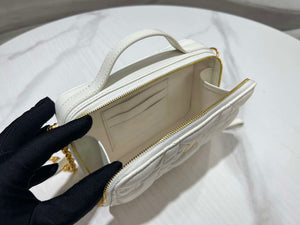 Dior S5140 Caro Box Bag White Quilted Macrocannage Calfskin - Default Title - View 8