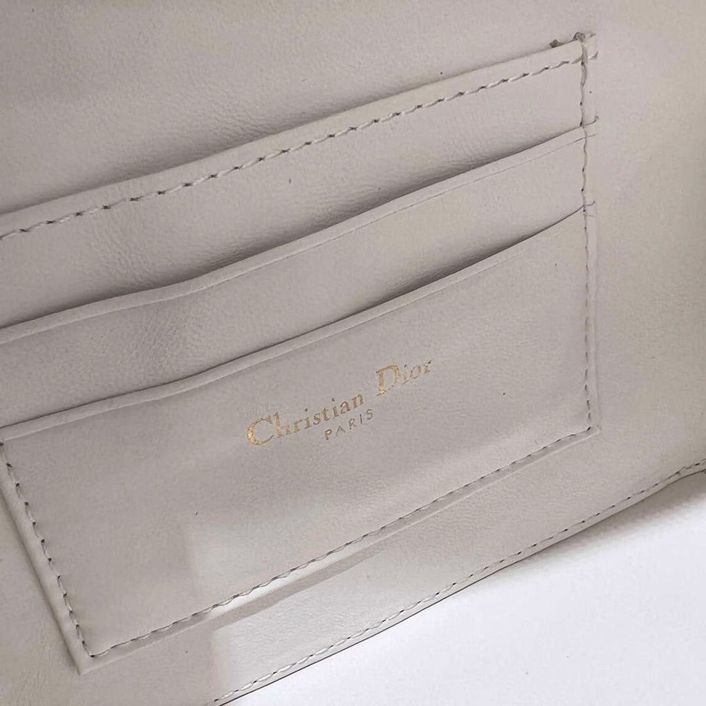 Dior S5140 Caro Box Bag White Quilted Macrocannage Calfskin