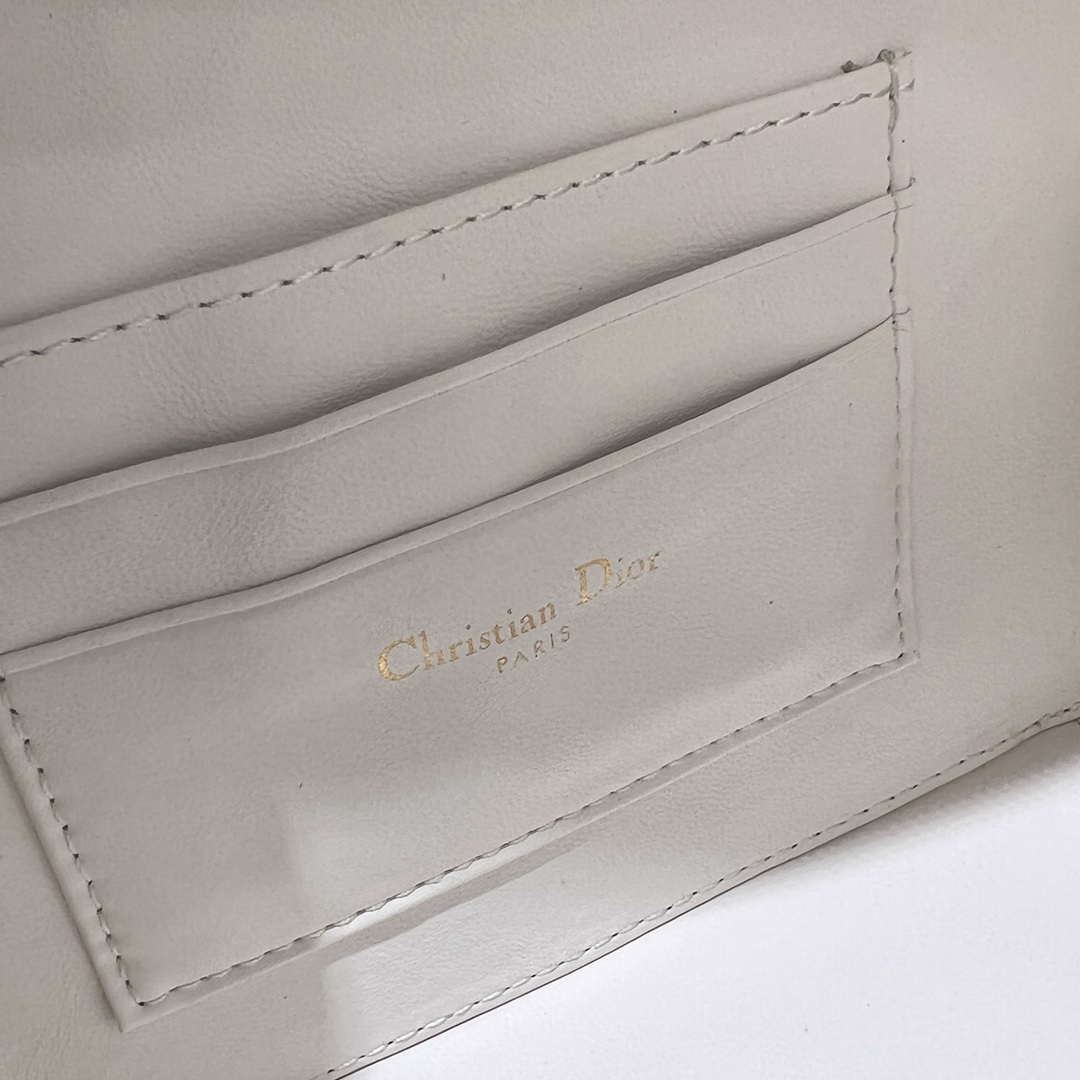 Dior S5140 Caro Box Bag White Quilted Macrocannage Calfskin