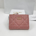 Dior S5173 Caro Dahlia Wallet Pink Supple Cannage Calfskin