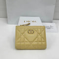 Dior S5173 Caro Dahlia Wallet Yellow Supple Cannage Calfskin