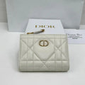 Dior S5173 Caro Dahlia Wallet White Supple Cannage Calfskin