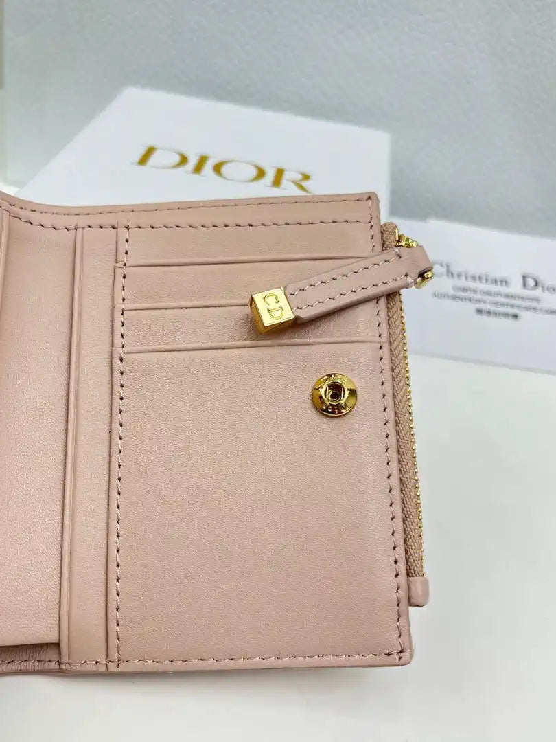 Dior S5173 Caro Dahlia Wallet Ligth Pink Supple Cannage Calfskin