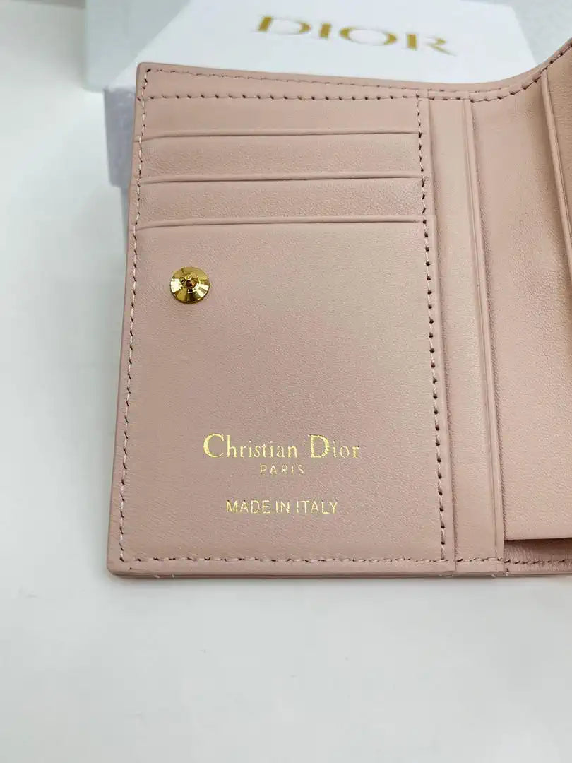 Dior S5173 Caro Dahlia Wallet Ligth Pink Supple Cannage Calfskin