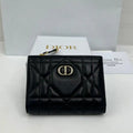 Dior S5173 Caro Dahlia Wallet Black Supple Cannage Calfskin