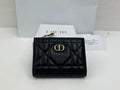 Dior S5173 Caro Dahlia Wallet Black Supple Cannage Calfskin