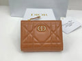 Dior S5173 Caro Dahlia Wallet Brown Supple Cannage Calfskin
