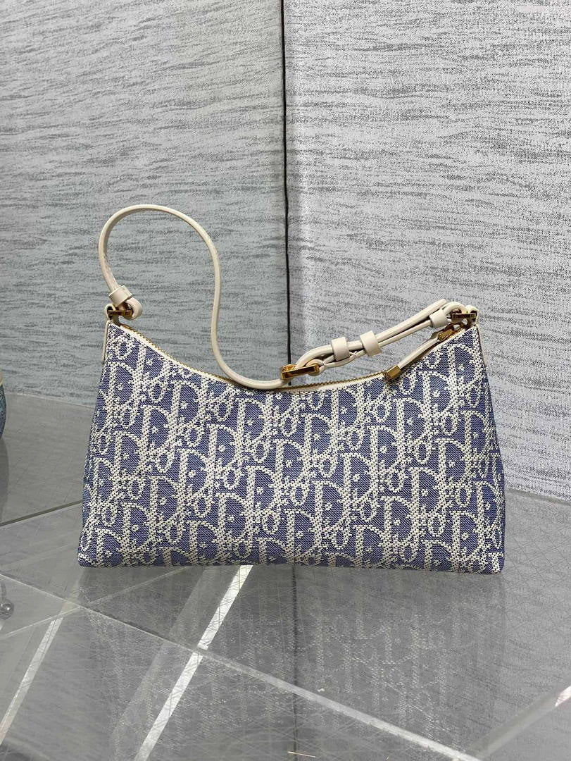 Dior S5232 Miss Caro Diorling Mini Bag Oblique print and light biscuit-colored smooth cowhide leather