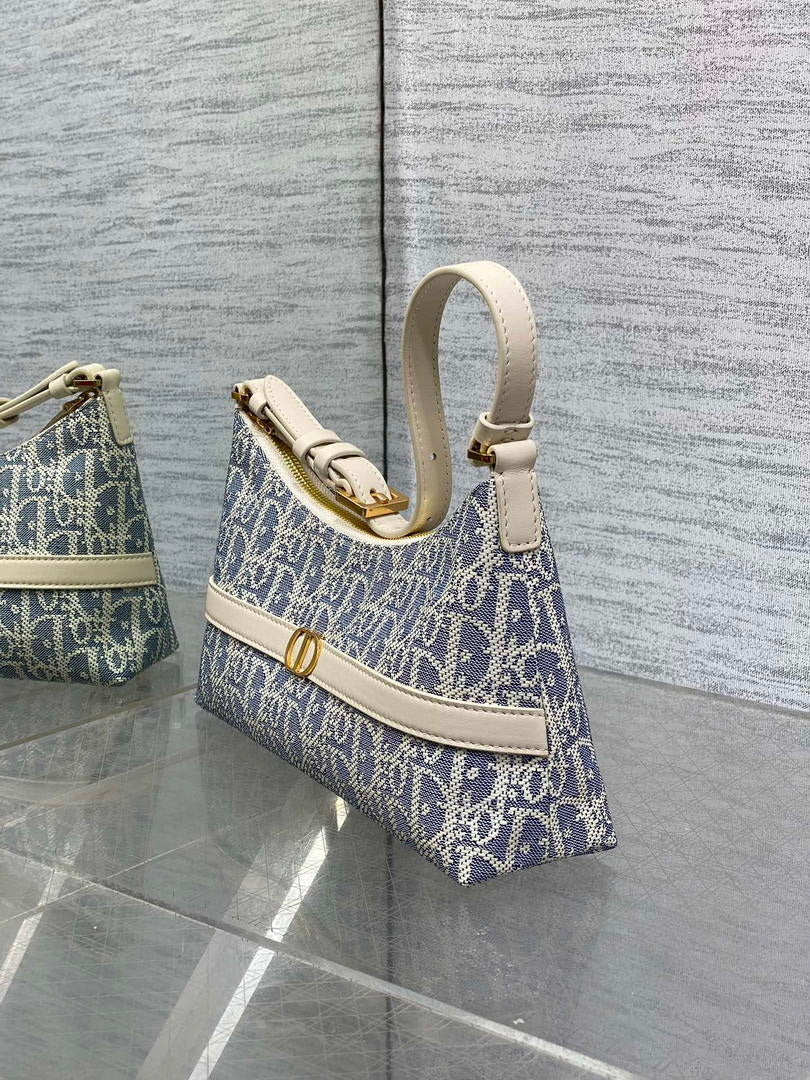Dior S5232 Miss Caro Diorling Mini Bag Oblique print and light biscuit-colored smooth cowhide leather
