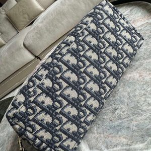 Dior S5554 Medium DiorTravel Nomad Pouch Blue Dior Oblique Jacquard - Default Title - View 4