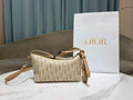 Dior S5554 Medium DiorTravel Nomad Pouch Natural Dior Oblique Jacquard