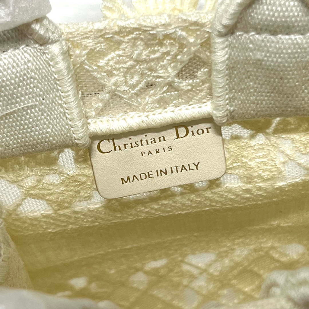 Dior S5555 Mini Dior Book Tote Phone Bag Biege lace flowers S1109