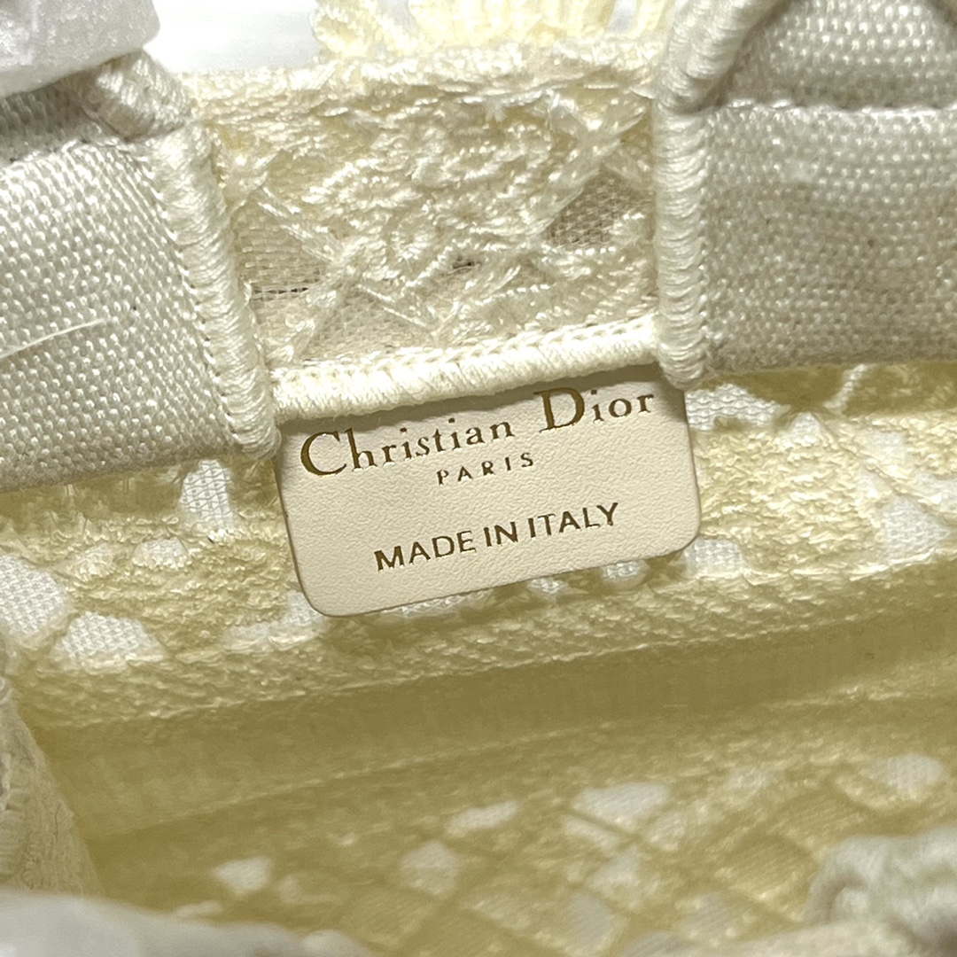 Dior S5555 Mini Dior Book Tote Phone Bag Biege lace flowers S1109 - Default Title - View 9