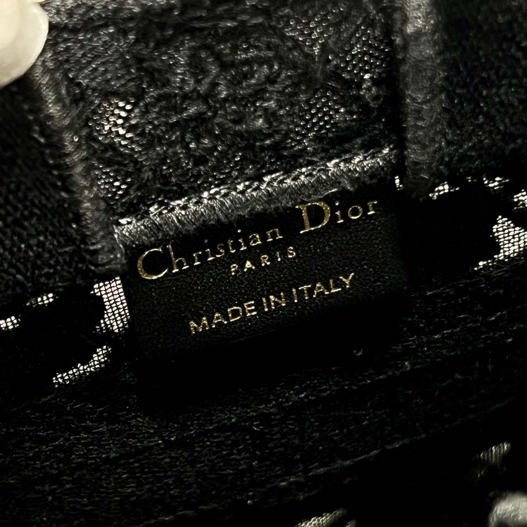 Dior S5555 Mini Dior Book Tote Phone Bag Black lace flowers S1110