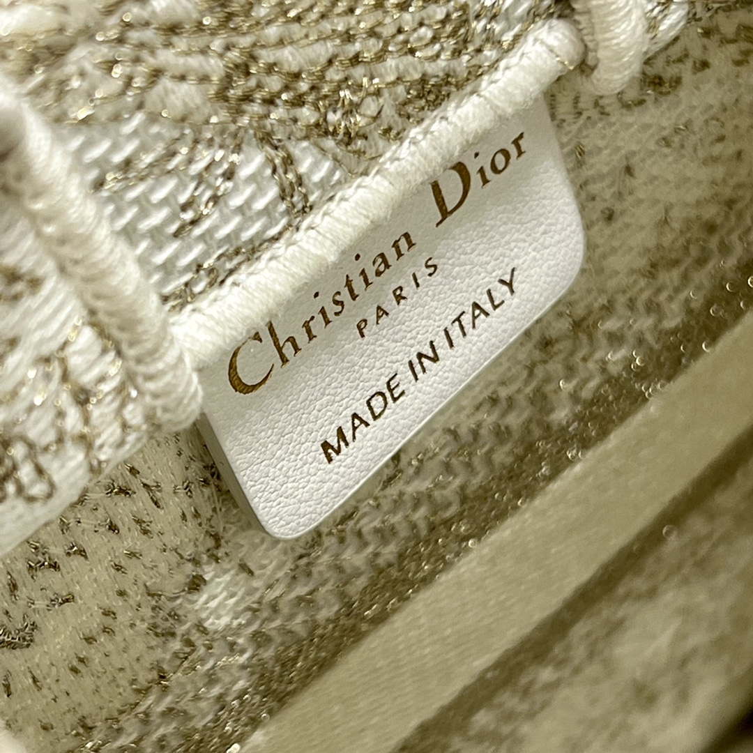 Dior S5555 Mini Dior Book Tote Phone Bag White Eembroidery S1107 - Default Title - View 9