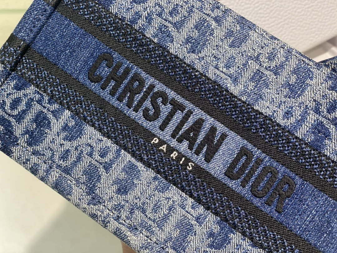 Dior S5573 Mini Dior Book Tote Blue Denim Dior Oblique Jacquard M2016