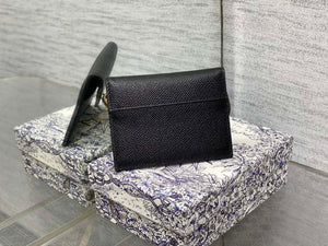 Dior S5611 Saddle Flap Card Holder Black Grained Calfskin - Default Title - View 2