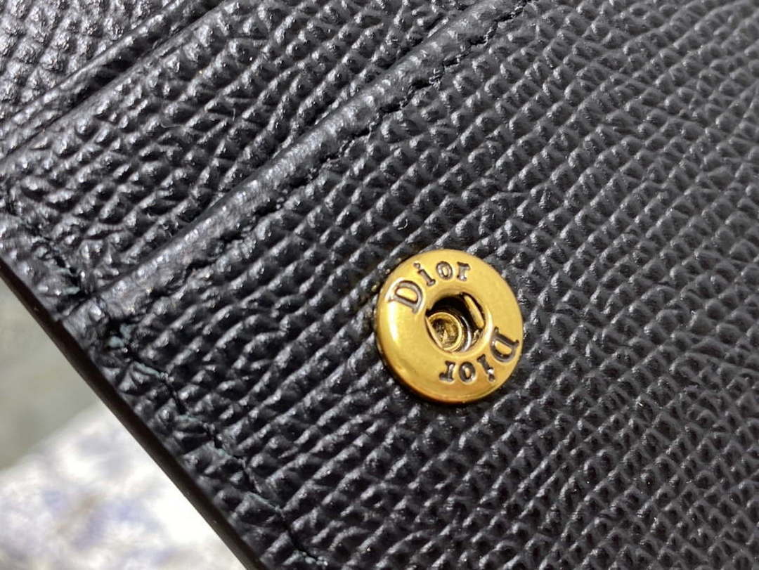Dior S5611 Saddle Flap Card Holder Black Grained Calfskin - Default Title - View 6