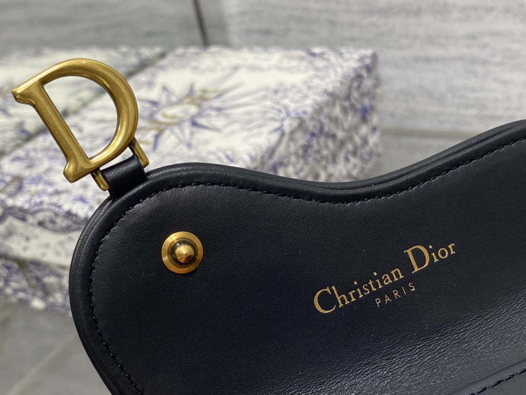 Dior S5611 Saddle Flap Card Holder Blue Dior Oblique Jacquard - Default Title - View 6