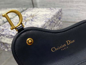 Dior S5611 Saddle Flap Card Holder Blue Dior Oblique Jacquard - Default Title - View 6