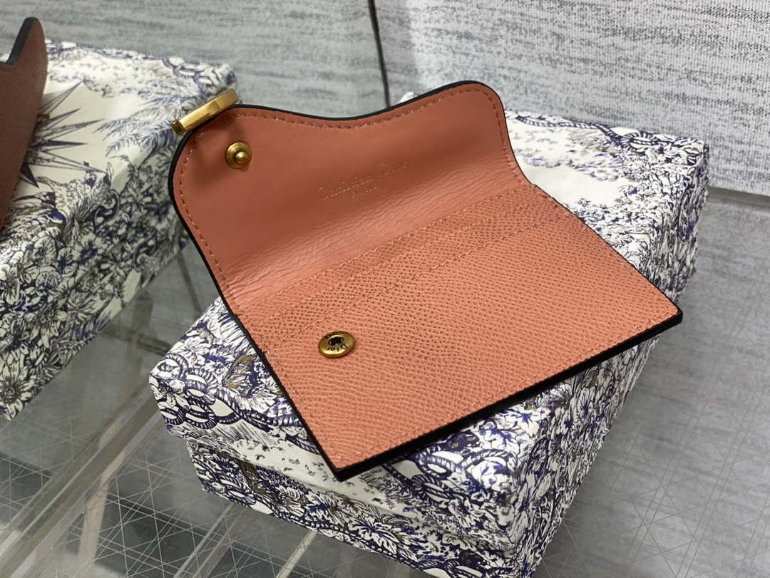 Dior S5611 Saddle Flap Card Holder Brown Grained Calfskin - Default Title - View 3