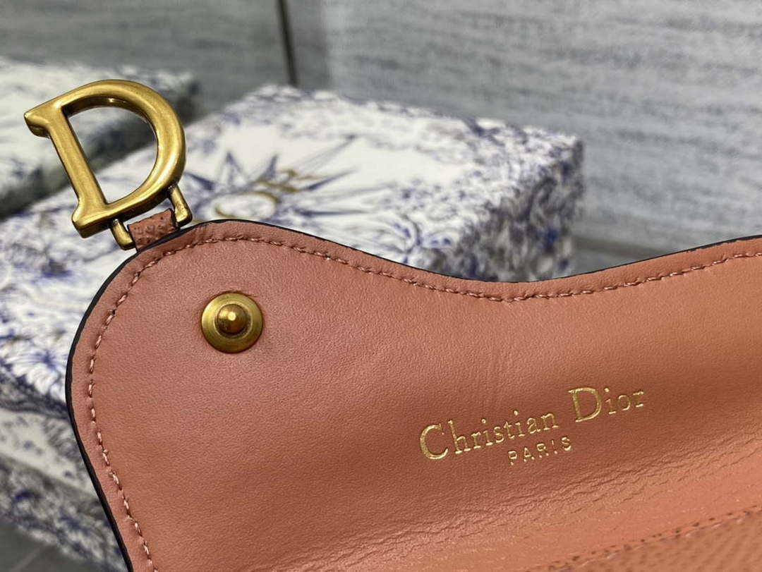 Dior S5611 Saddle Flap Card Holder Brown Grained Calfskin - Default Title - View 4