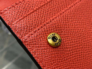 Dior S5611 Saddle Flap Card Holder Orange Red Grained Calfskin - Default Title - View 5
