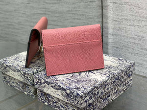 Dior S5611 Saddle Flap Card Holder Pink Grained Calfskin - Default Title - View 2