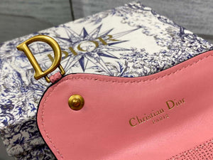 Dior S5611 Saddle Flap Card Holder Pink Grained Calfskin - Default Title - View 5