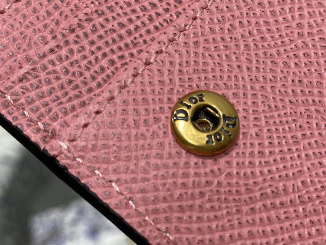 Dior S5611 Saddle Flap Card Holder Pink Grained Calfskin - Default Title - View 6