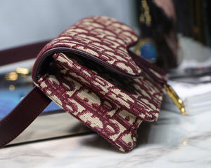 Dior Saddle Belt Bag S5619 Red Dior Oblique Jacquard - Default Title - View 7